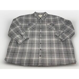 True Nation Snap Flannel Jacket Sherpa Lined Gray Men's 5XLT